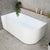 Agora Groove 1500mm Fluted Left Corner Freestanding Bath, Gloss White
