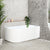 Agora Groove 1500mm Fluted Right Corner Freestanding Bath, Gloss White
