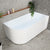Agora Groove 1500mm right corner bathtub in gloss white, angled top down view