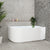 Agora Groove 1500mm Fluted Right Corner Freestanding Bath, Gloss White