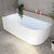 Agora Groove 1700mm Fluted Left Corner Freestanding Bath, Matte White