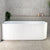 Agora Groove 1700mm Fluted Left Corner Freestanding Bath, Matte White