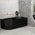 Agora Groove 1700mm Fluted Right Corner Freestanding Bath, Matte Black