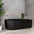 Agora Groove 1700mm Fluted Right Corner Freestanding Bath, Matte Black