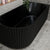 Agora Groove 1700mm Fluted Right Corner Freestanding Bath, Matte Black
