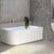 Agora Groove 1700mm Fluted Right Corner Freestanding Bath, Matte White