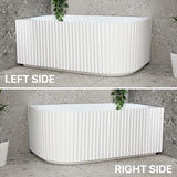 Comparison of the Agora Groove right and left corner bathtub in white