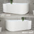 Agora Groove 1500mm Fluted Right Corner Freestanding Bath, Gloss White