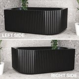 Comparison of the Agora Groove right and left corner bathtub in matte black