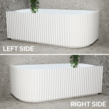 Comparison of the Agora Groove right and left corner bathtub in white