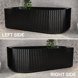 Comparison of the Agora Groove right and left corner bathtub in matte black