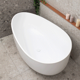 Wave Oval 1600mm Wide Freestanding Bath, Gloss White