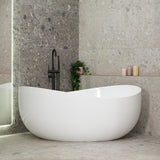 Wave Oval 1600mm Wide Freestanding Bath, Gloss White