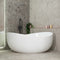 Wave Oval 1600mm Wide Freestanding Bath, Gloss White