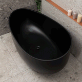 Wave Oval 1600mm Wide Freestanding Bath, Matte Black