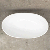 Wave Oval 1600mm Wide Freestanding Bath, Matte White