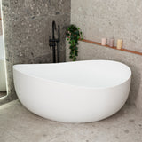 Wave Oval 1600mm Wide Freestanding Bath, Matte White