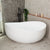 Wave Oval 1600mm Wide Freestanding Bath, Matte White