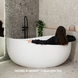 Wave Oval 1600mm Wide Freestanding Bath, Matte White