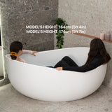 Wave Oval 1600mm Wide Freestanding Bath, Matte White