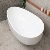Wave Oval 1600mm Wide Freestanding Bath, Matte White