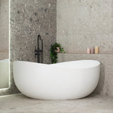 Wave Oval 1600mm Wide Freestanding Bath, Matte White