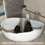 Wave Oval 1800mm Wide Freestanding Bath, Gloss White