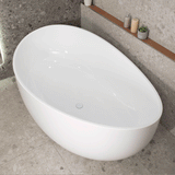 Wave Oval 1800mm Wide Freestanding Bath, Gloss White