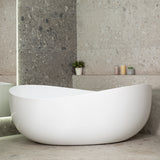 Wave Oval 1800mm Wide Freestanding Bath, Gloss White