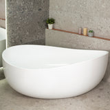Wave Oval 1800mm Wide Freestanding Bath, Gloss White