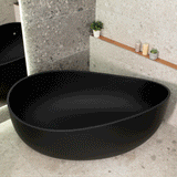 Wave Oval 1800mm Wide Freestanding Bath, Matte Black