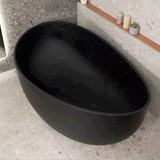Wave Oval 1800mm Wide Freestanding Bath, Matte Black