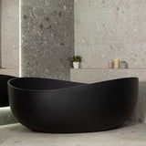 Wave Oval 1800mm Wide Freestanding Bath, Matte Black