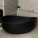 Wave Oval 1800mm Wide Freestanding Bath, Matte Black