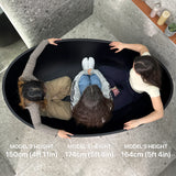 Wave Oval 1800mm Wide Freestanding Bath, Matte Black