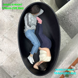 Wave Oval 1800mm Wide Freestanding Bath, Matte Black