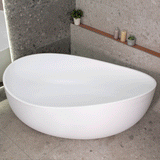 Wave Oval 1800mm Wide Freestanding Bath, Matte White