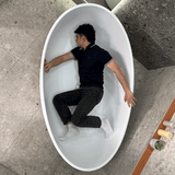 Wave Oval 1800mm Wide Freestanding Bath, Matte White