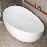 Wave Oval 1800mm Wide Freestanding Bath, Matte White
