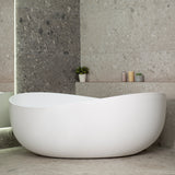 Wave Oval 1800mm Wide Freestanding Bath, Matte White