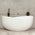 Wave Oval 1800mm Wide Freestanding Bath, Matte White