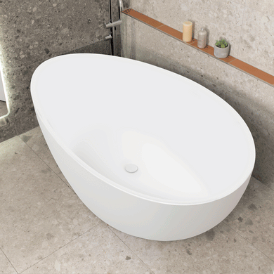 **Clearance Stock** Nami Oval 1800mm Wide Freestanding Bath, Gloss White