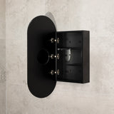 Pill Oval 400mm x 900mm Mirrored Shaving Cabinet, Matte Black