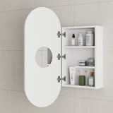 Pill Oval 400mm x 900mm Mirrored Shaving Cabinet, Matte White