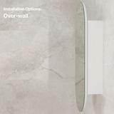 Pill Oval 400mm x 900mm Mirrored Shaving Cabinet, Matte White