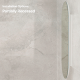 Pill Oval 400mm x 900mm Mirrored Shaving Cabinet, Matte White