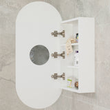 Pill Oval 400mm x 900mm Mirrored Shaving Cabinet, Matte White