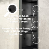 Pill Oval 500mm x 1000mm Mirrored Shaving Cabinet, Matte Black