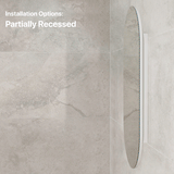 Pill Oval 500mm x 1000mm Mirrored Shaving Cabinet, Matte White