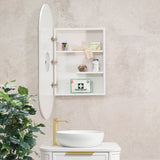 Pill Oval 500mm x 1000mm Mirrored Shaving Cabinet, Matte White